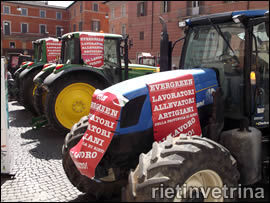 Gli allevatori in piazza del Comune a Rieti
