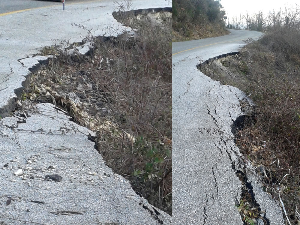 A Sant'Elia Alto la strada principale sta franando. Il comune intervenga