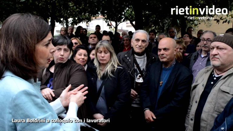 RIETINVIDEO – La Boldrini a colloquio con i lavoratori