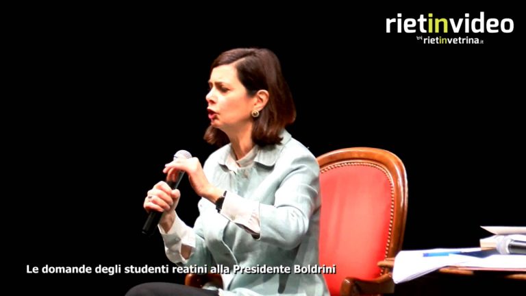 RIETINVIDEO – Le domande degli studenti reatini alla Presidente Boldrini
