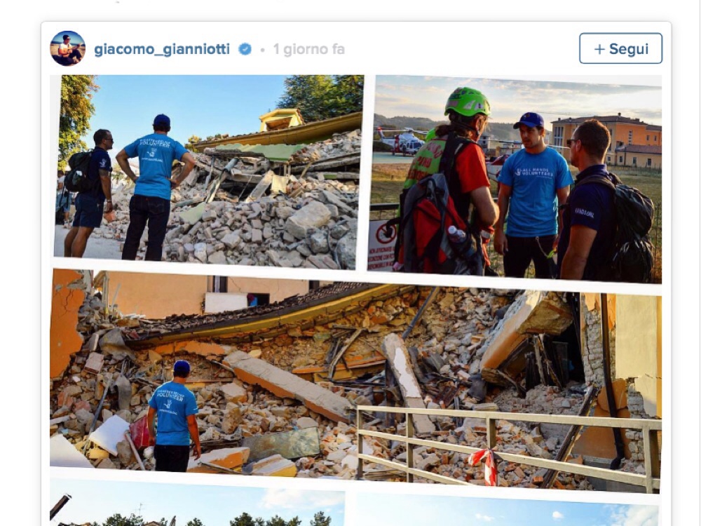 Amatrice, tra i volontari anche il dott. Andrew De Luca di Grey's Anatomy