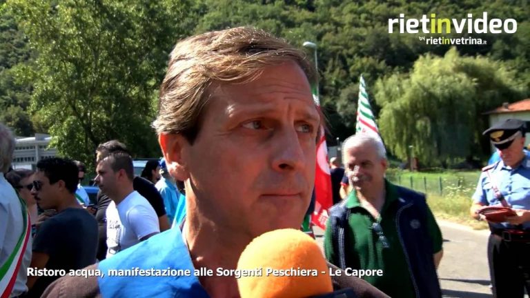 RIETINVIDEO – Acqua, manifestazione alle sorgenti del Peschiera e blocco della Salaria