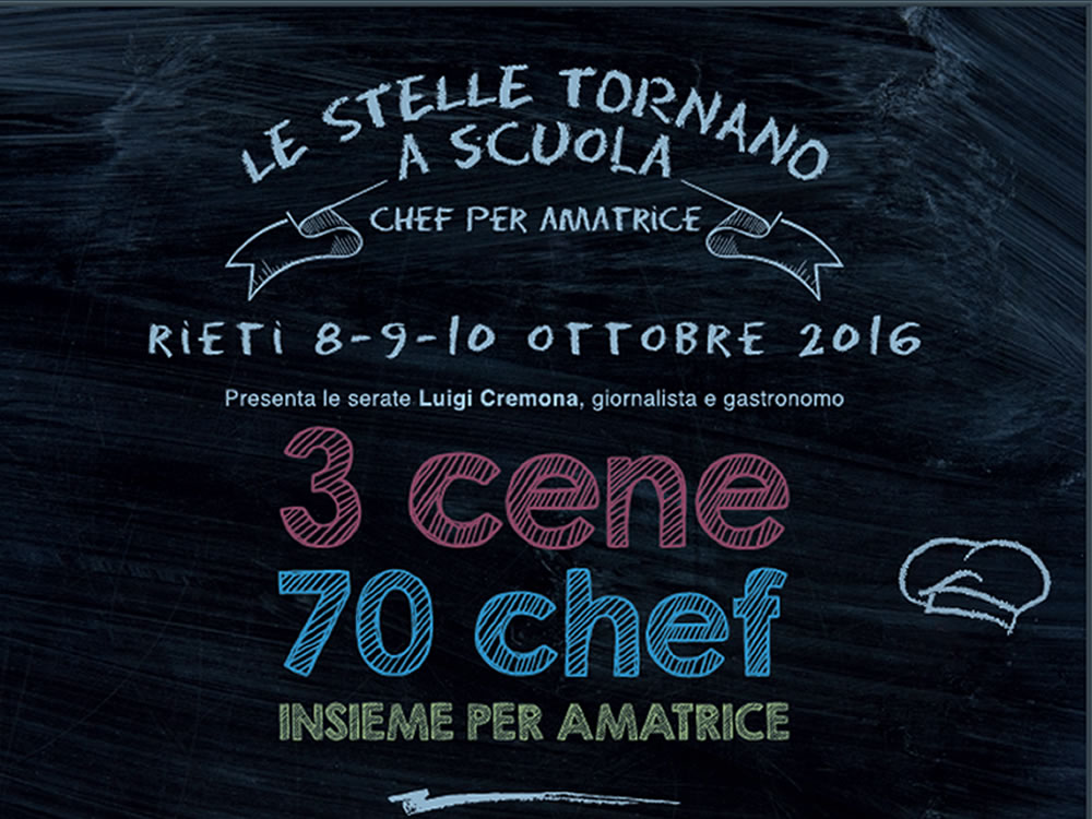 Da un'idea dei F.lli Serva: “Le stelle tornano a scuola, Chef per Amatrice”