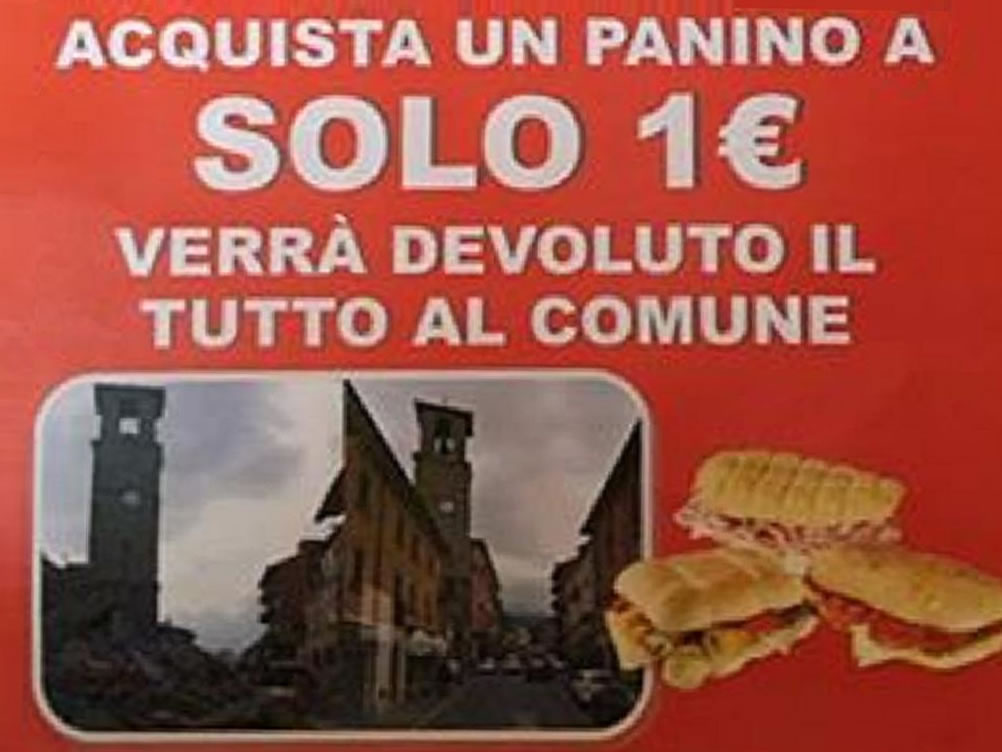 Al bar Quattro Stagioni panini a solo 1 euro. Ricavato devoluto ad Amatrice