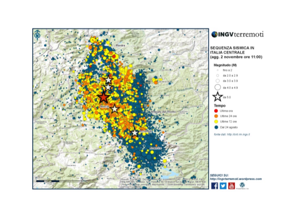 Terremoto Centro Italia, dal 24 agosto 21.600 scosse
