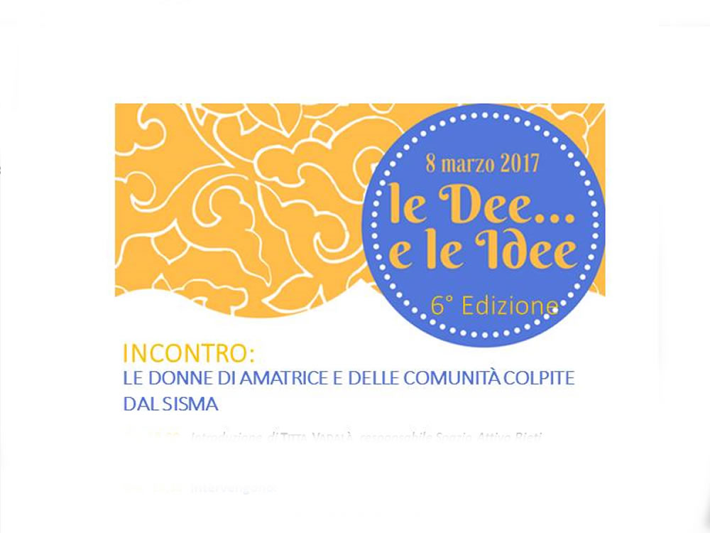 L'8 marzo a Rieti "Le Dee… e le idee"