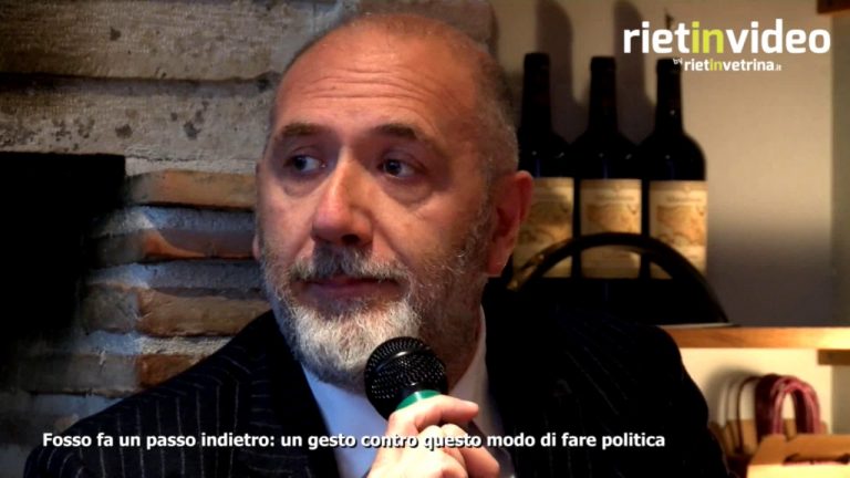 RIETINVIDEO – Fosso fa un passo indietro: un gesto contro questo modo di fare politica