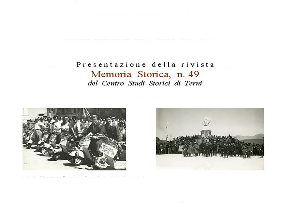 Presentazione rivista “Memoria Storica n.49” con due interventi sulla storia del Reatino