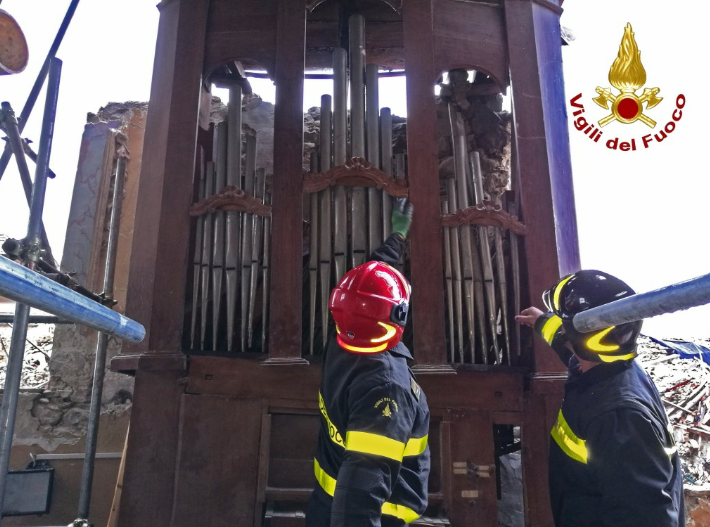 Recuperato ad Amatrice un organo a canne del 1.700