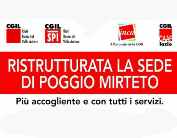 Ristrutturata la sede CGIL di Poggio Mirteto. Il 13 novembre l'inaugurazione