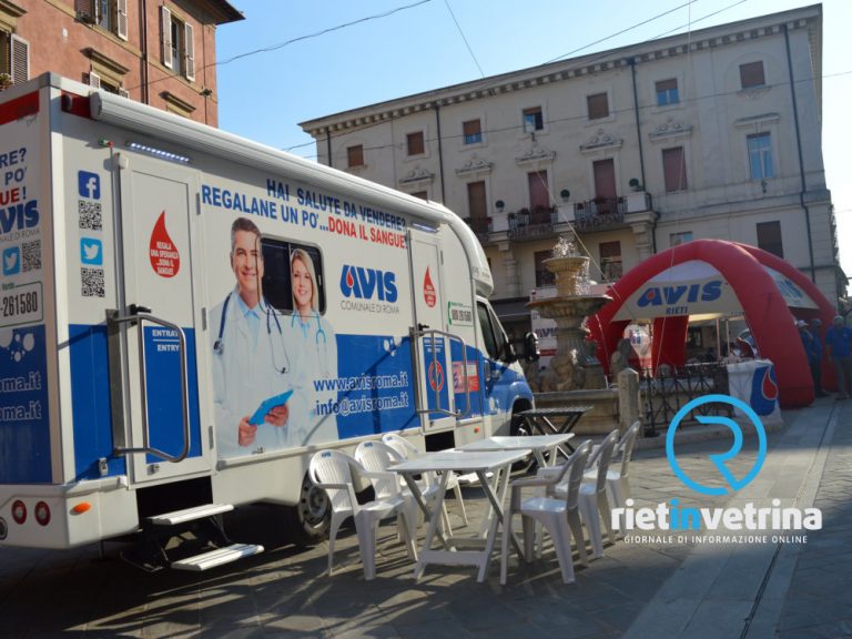 AVIS Provinciale Rieti, modalità per donare il sangue nel mese di agosto 2023