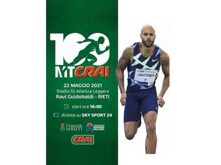 “100 metri CRAI Città di Rieti”, il campione Jacobs a Rieti sabato 22 maggio