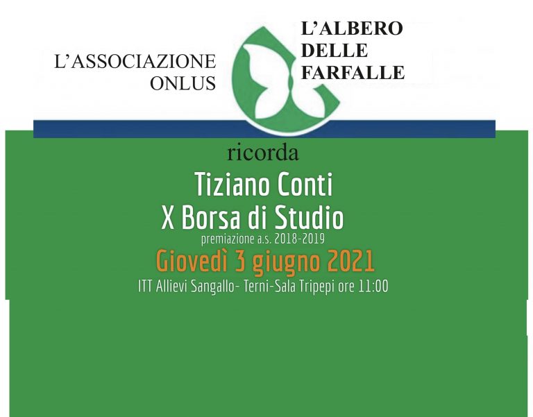 L’Albero delle Farfalle consegna la borsa di studio “Tiziano Conti”