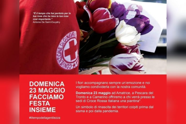 Amatrice, il 23 maggio la Croce Rossa donerà piantine in segno di rinascita