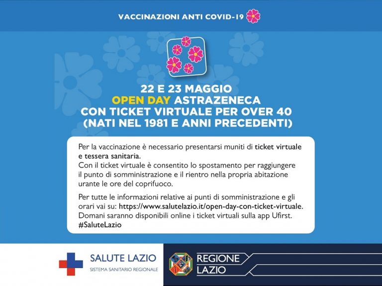 Il 22 e 23 maggio Open Day AstraZeneca con ticket virtuale per over 40