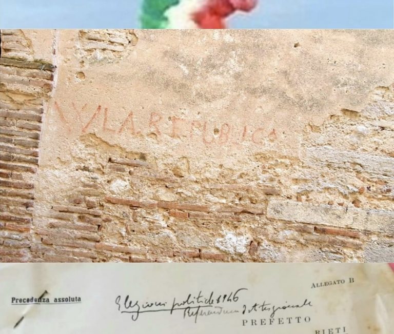 La Repubblica compie 75 anni. A Contigliano Alta una scritta a vernice rossa “W LA REPUBLICA”