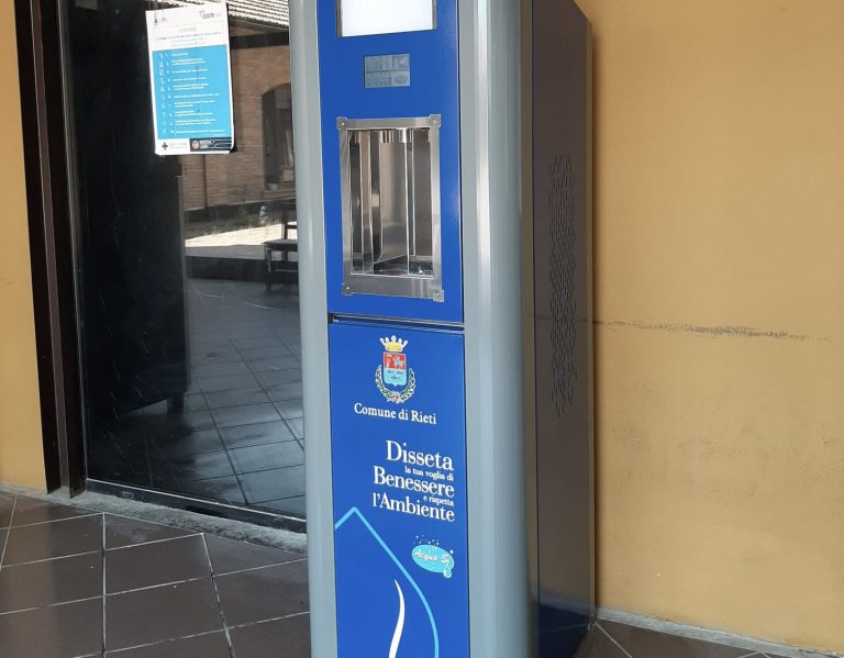 Comune di Rieti, obiettivo plastic free: installati altri distributori di acqua