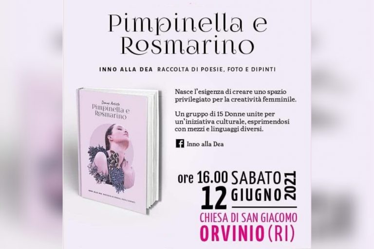 Il 12 giugno ad Orvinio presentazione del libro “Pimpinella e Rosmarino”