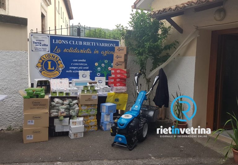 Lions Club Rieti dona generi alimentari ed un motocoltivatore al Centro di recupero Colle San Mauro
