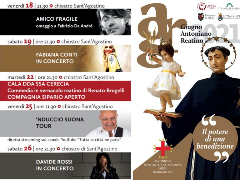 Giugno Antoniano 2021 – CALENDARIO SPETTACOLI ED EVENTI RICREATIVI