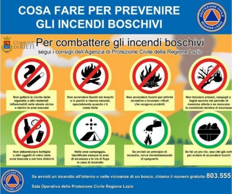 Aiuta a proteggere l’ambiente dagli incendi – I DIVIETI DA RISPETTARE