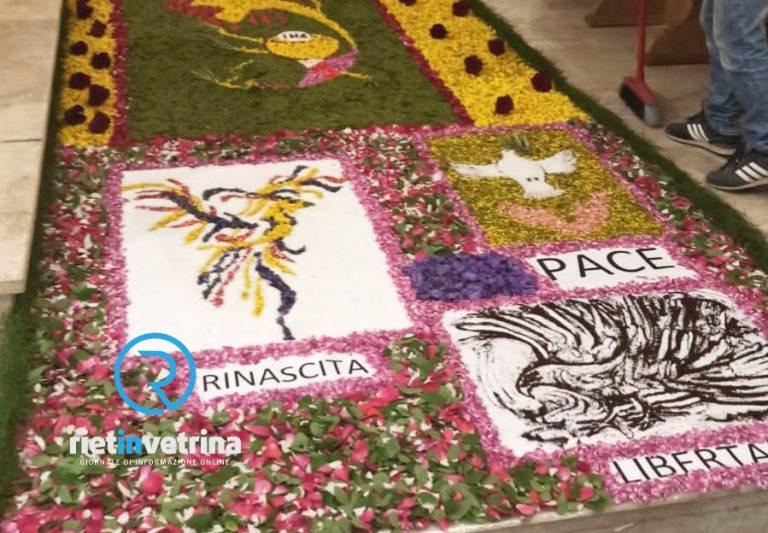 La realizzazione del tappeto di fiori del Corpus Domini a Limiti di Greccio raccontata dal volontario Massimo