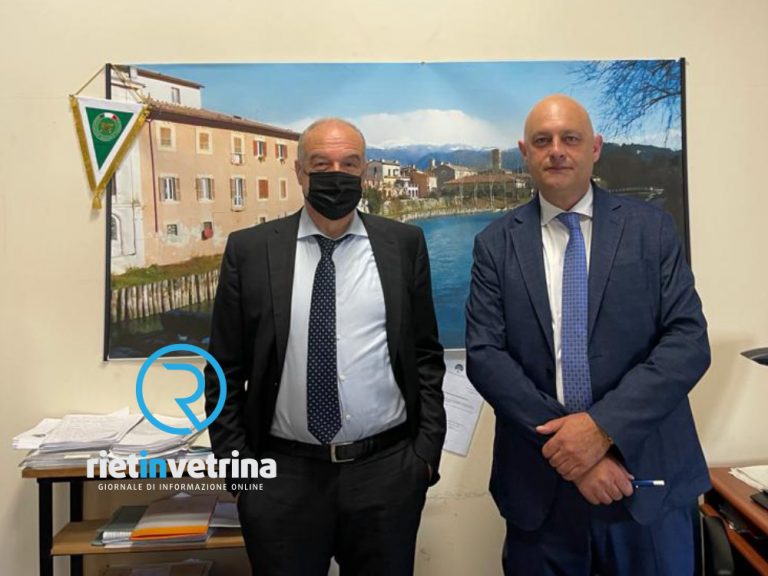 Il candidato a sindaco di Roma Enrico Michetti incontra l’assessore al Bilancio di Rieti Claudio Valentini