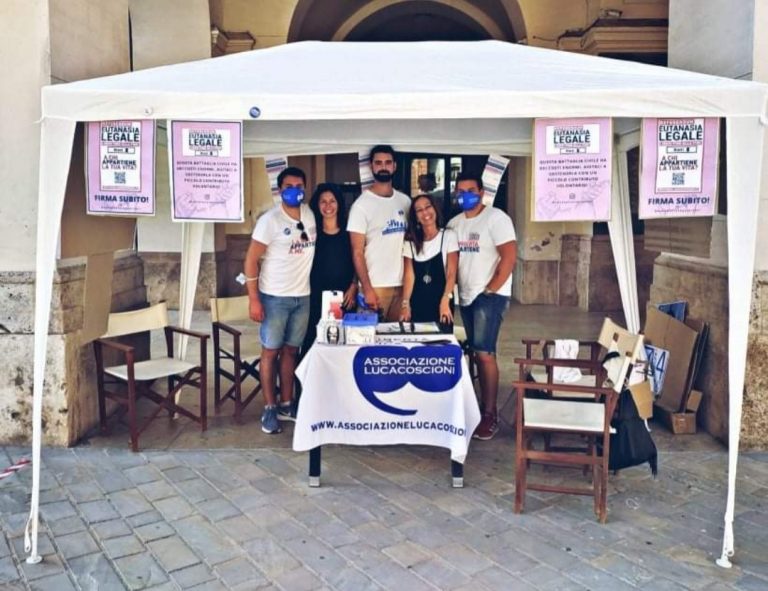 Il 9 – 10 – 11 luglio torna a Rieti la raccolta firme per l’Eutanasia Legale