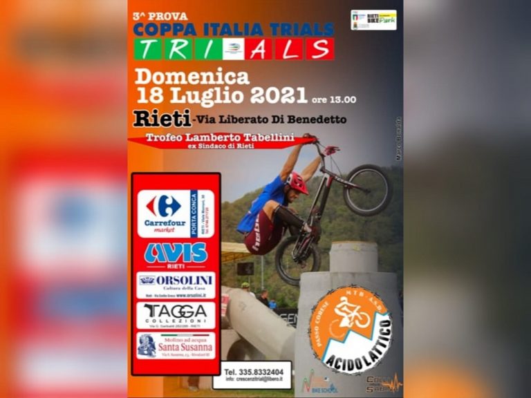 Il 18 luglio a Rieti la Coppa Italia Trials Trofeo Lamberto Tabellini