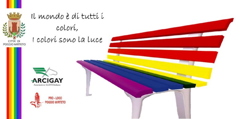 Una Panchina Arcobaleno anche a Poggio Mirteto, il 30 luglio l’inaugurazione