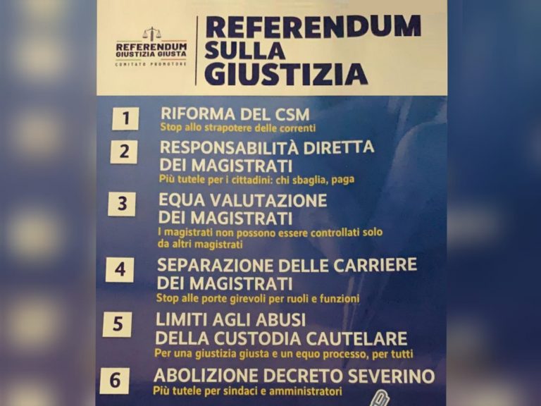 La LEGA raccoglie firme a Rieti per il Referendum sulla Giustizia