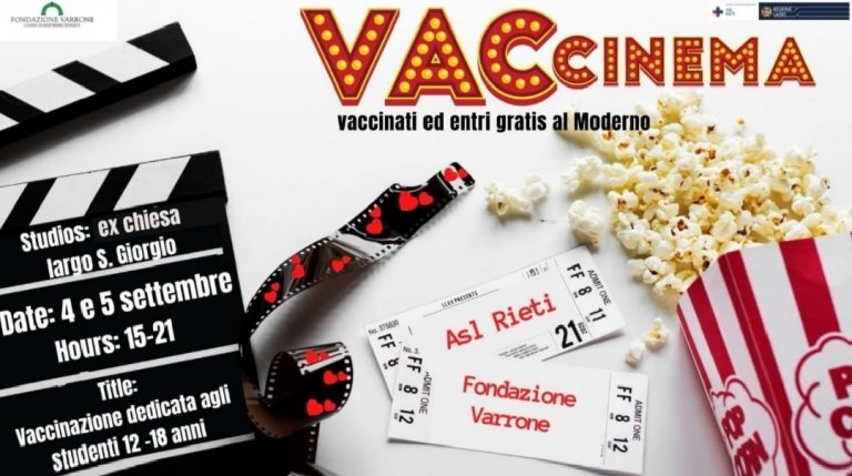 Ragazzi, c’è VAC-cinema! Con Asl e Fondazione Varrone ti vaccini e vai al cinema gratis