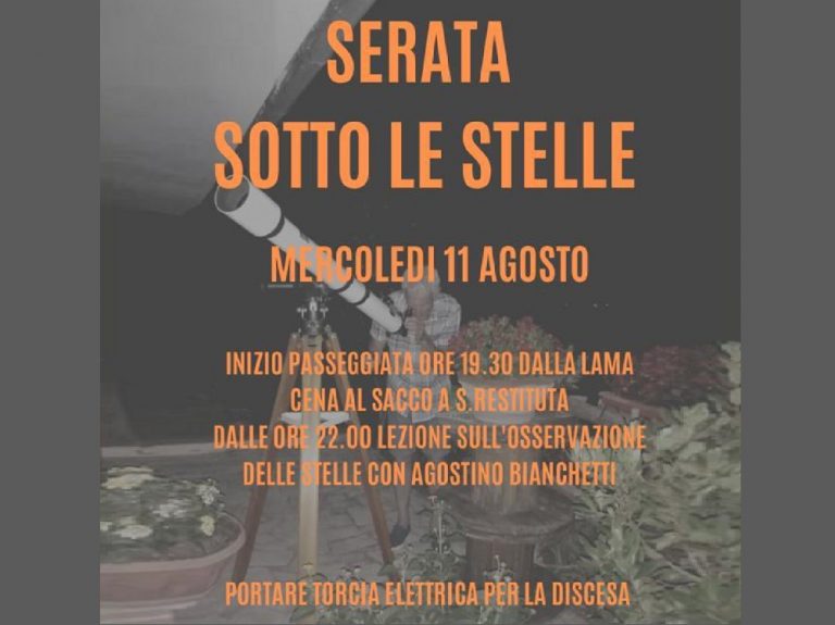 L’11 agosto a Borbona “Serata sotto le stelle”