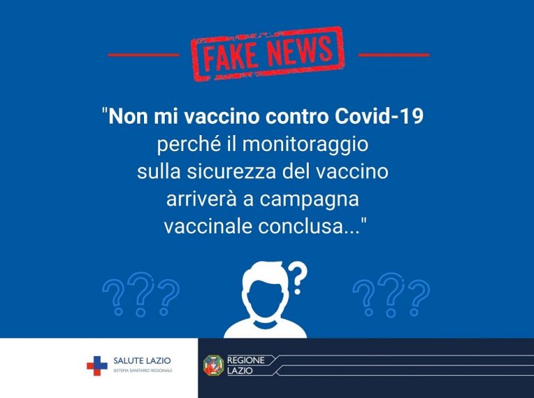 Il monitoraggio sulla sicurezza del vaccino arriverà a campagna conclusa, Regione Lazio: “E’ una fake news”