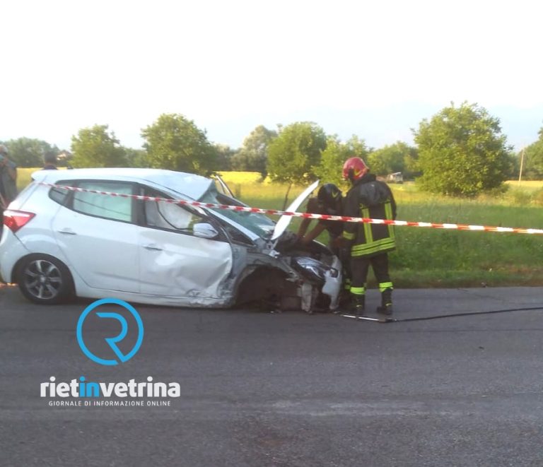 Incidente a Piani di Poggi Fidoni tra due auto. Automobilista elitrasportato a Roma