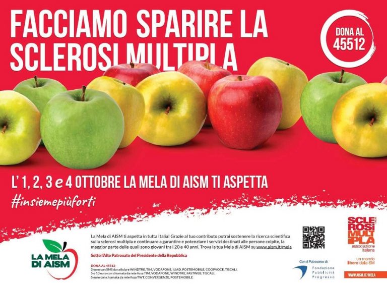 Dall’1 al 4 ottobre tornano le mele di AISM
