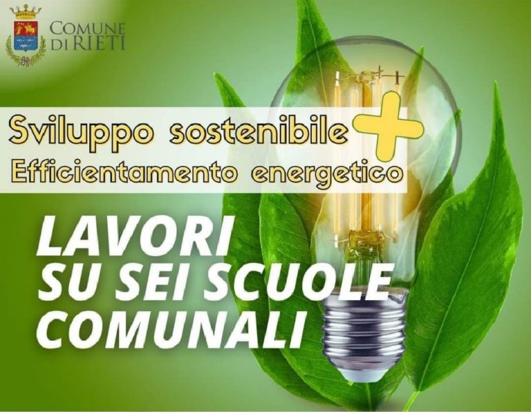 Efficientamento e sviluppo sostenibile, la Giunta Cicchetti approva interventi su sei scuole reatine