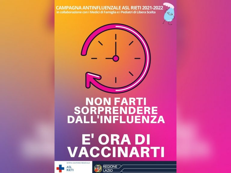 Campagna ASL Rieti: “Non farti sorprendere dall’influenza, è ora di vaccinarti!”