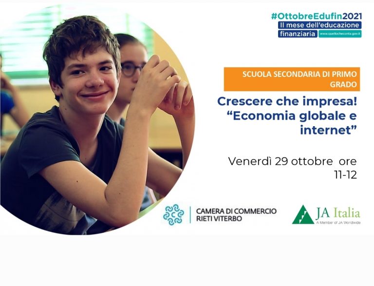 Ottobre Edufin 2021, evento online: “Crescere che impresa! Economia globale e internet”