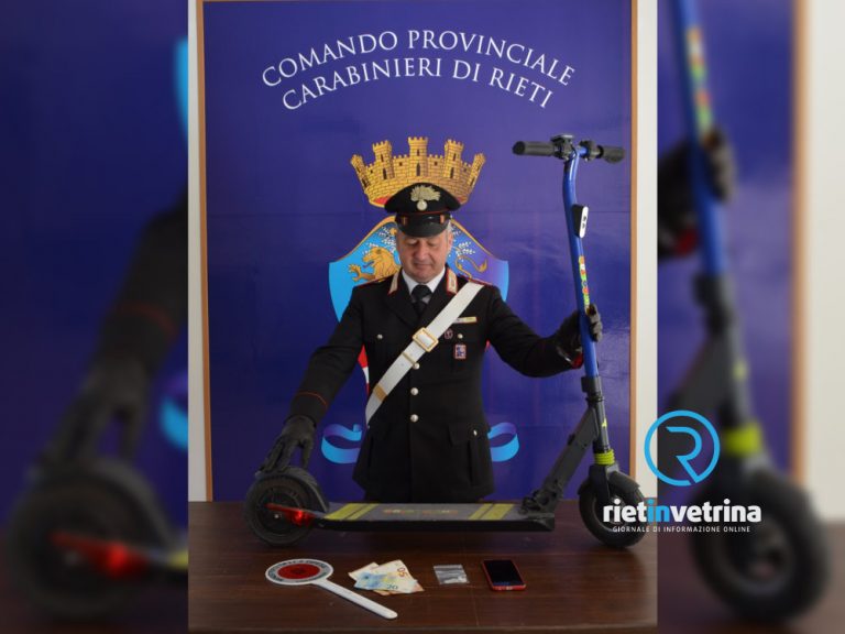 Rieti, spacciatore tenta di scappare a bordo di un monopattino. Arrestato dai Carabinieri