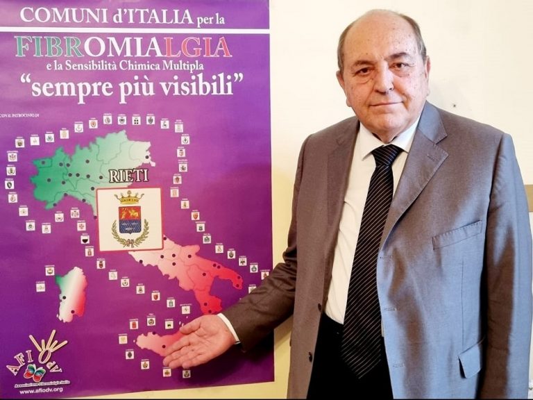Comune e sindaco di Rieti aderiscono alla campagna nazionale “Comuni d’Italia per la Fibromialgia e sensibilità chimica multipla”