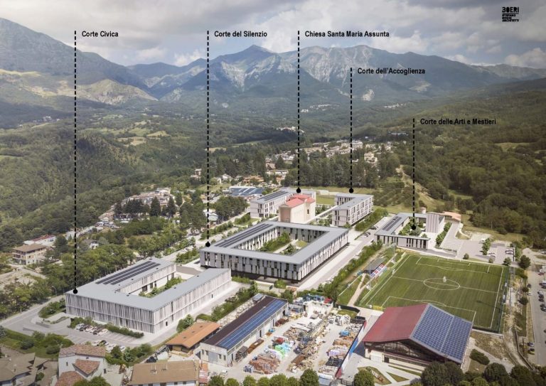 Inaugurato il cantiere del complesso Don Minozzi di Amatrice, Legnini: “Verranno realizzate quattro corti con specifici significati”