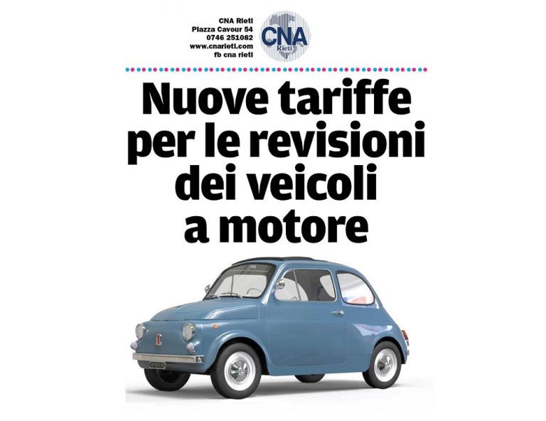 Nuove tariffe revisioni veicoli