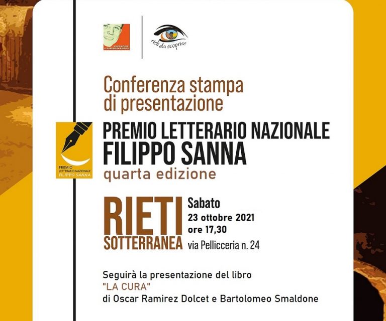 4° Premio Letterario Filippo Sanna, il 23 ottobre la presentazione