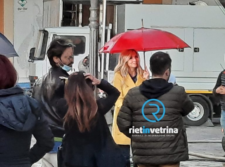 Lorella Cuccarini a Rieti. E’ la protagonista dello spot che si sta girando in piazza del Comune