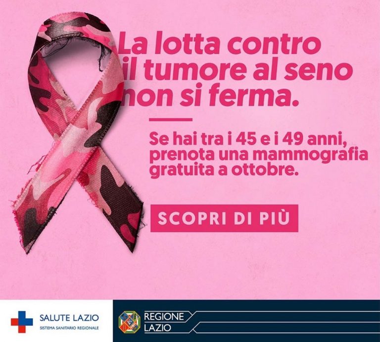 Ottobre Rosa, nel Lazio screening gratuiti per donne tra i 45 e i 49 anni