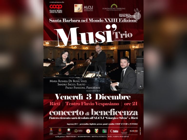 Il 3 dicembre al Teatro Vespasiano concerto per l’ALCLI in memoria di Andrea Salini