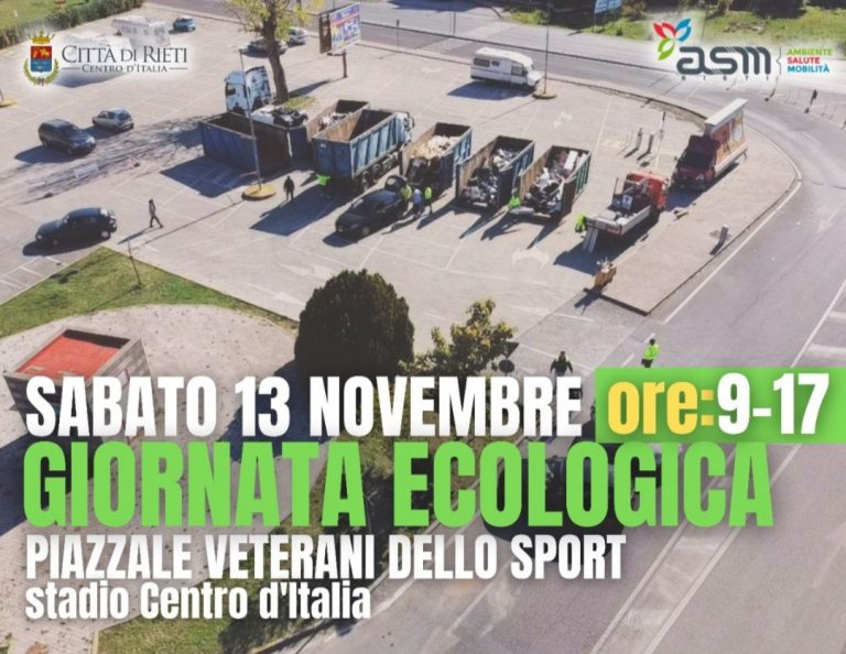 Sabato 13 novembre allo Stadio torna la Giornata ecologica di ASM e Comune di Rieti