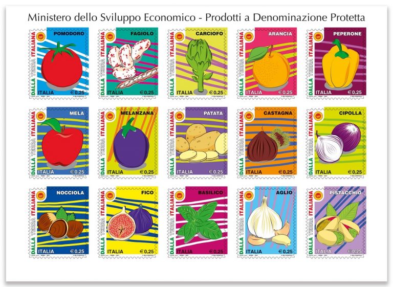 Emessi quindici francobolli dedicati ai prodotti a denominazione protetta