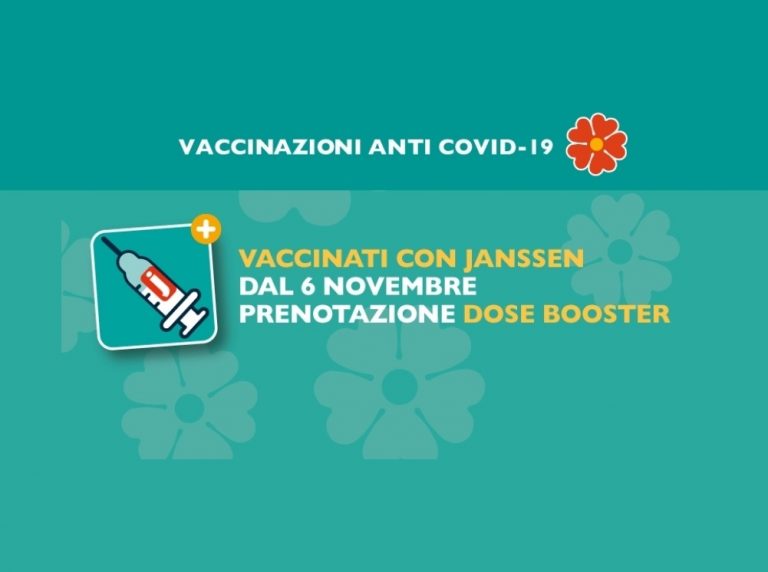 Covid, dal 6 novembre aperte le prenotazioni della dose di richiamo per tutte le classi d’età vaccinate con J&J